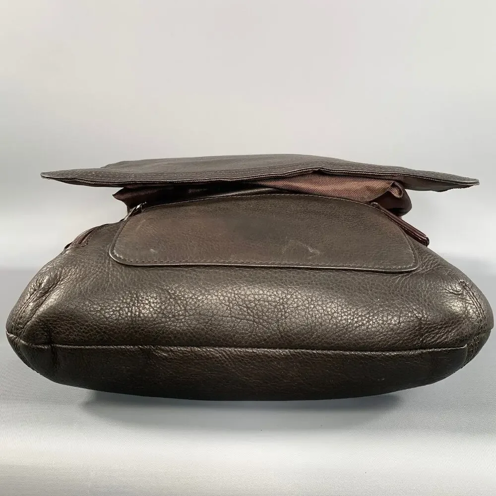 FREE PEOPLE Brown Crackled Leather Shoulder Bag